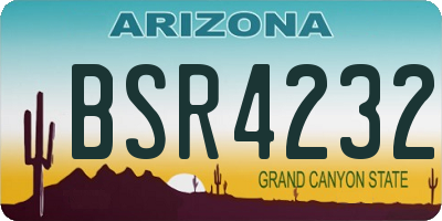 AZ license plate BSR4232