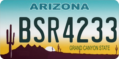 AZ license plate BSR4233