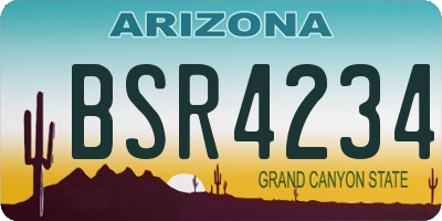 AZ license plate BSR4234