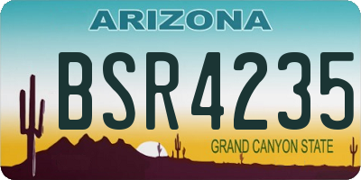 AZ license plate BSR4235