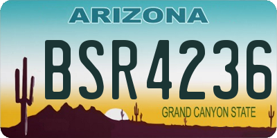 AZ license plate BSR4236