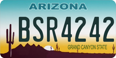 AZ license plate BSR4242