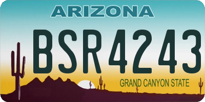 AZ license plate BSR4243