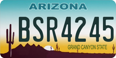 AZ license plate BSR4245