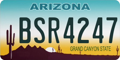 AZ license plate BSR4247