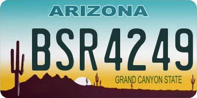 AZ license plate BSR4249