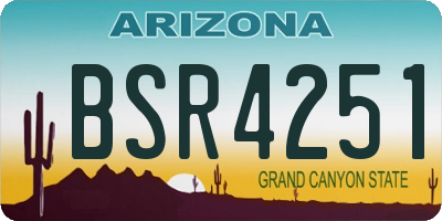 AZ license plate BSR4251