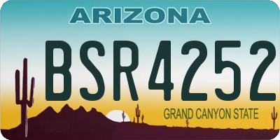 AZ license plate BSR4252