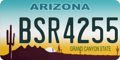 AZ license plate BSR4255