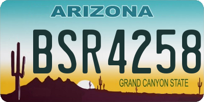 AZ license plate BSR4258