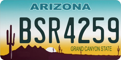 AZ license plate BSR4259