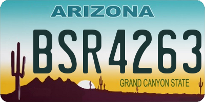 AZ license plate BSR4263