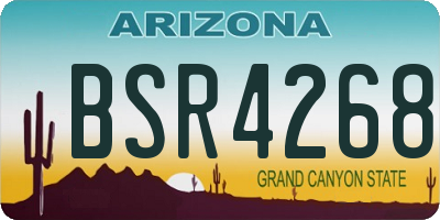 AZ license plate BSR4268