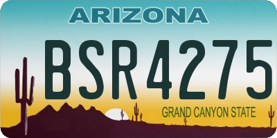 AZ license plate BSR4275