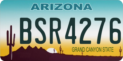 AZ license plate BSR4276