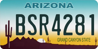 AZ license plate BSR4281