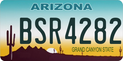 AZ license plate BSR4282