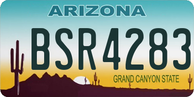 AZ license plate BSR4283