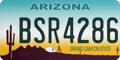 AZ license plate BSR4286