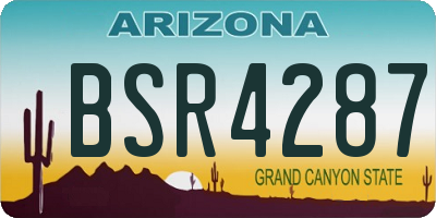 AZ license plate BSR4287