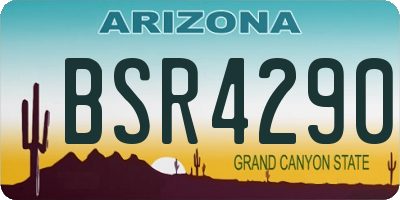 AZ license plate BSR4290