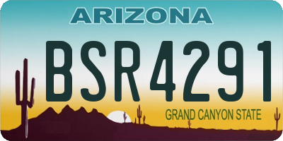 AZ license plate BSR4291