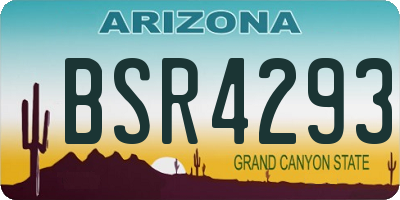 AZ license plate BSR4293