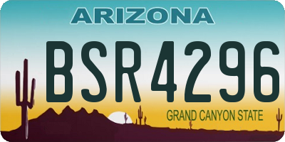 AZ license plate BSR4296