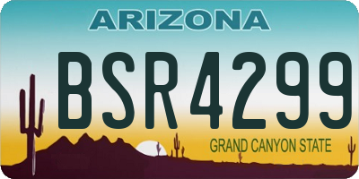 AZ license plate BSR4299
