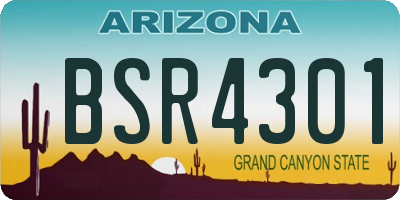 AZ license plate BSR4301