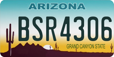 AZ license plate BSR4306