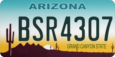 AZ license plate BSR4307