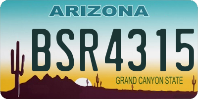 AZ license plate BSR4315