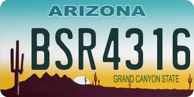 AZ license plate BSR4316