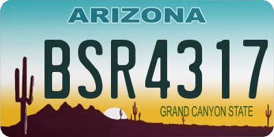 AZ license plate BSR4317