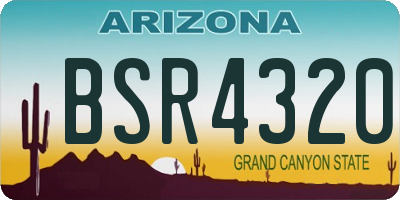 AZ license plate BSR4320