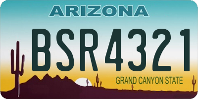 AZ license plate BSR4321