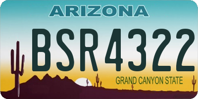 AZ license plate BSR4322