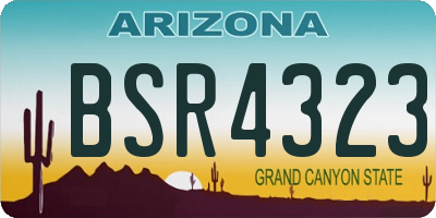 AZ license plate BSR4323