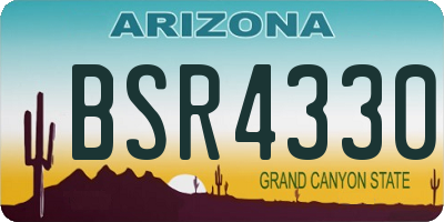 AZ license plate BSR4330