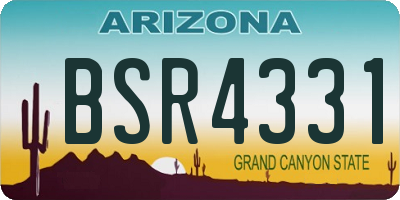 AZ license plate BSR4331