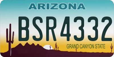 AZ license plate BSR4332