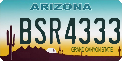 AZ license plate BSR4333