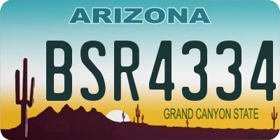 AZ license plate BSR4334