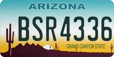 AZ license plate BSR4336