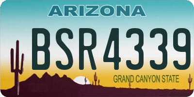 AZ license plate BSR4339