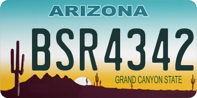 AZ license plate BSR4342