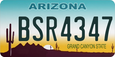 AZ license plate BSR4347