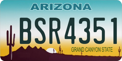 AZ license plate BSR4351