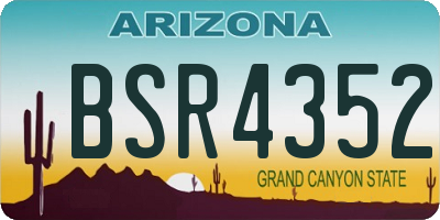 AZ license plate BSR4352